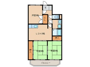 三和ハイツ百道の物件間取画像